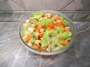 Zöldségek feldarabolva